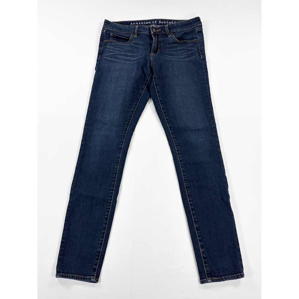 Articles of Society Mya 920 Slim Straight Jeans Womens 29 Blue Denim Mid Rise